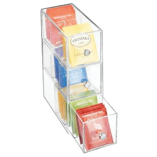 vacane Clear Under Shelf Drawer Organizer,Tea Bag Organizer, Under Cabinet  Shelf Hanging Storage, Bpa-Free Plastic Storage for Closet Kitchen Pantry