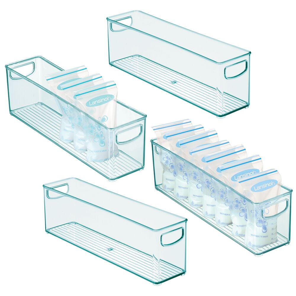 mDesign Plastic Long Stackable Storage Organizer Container