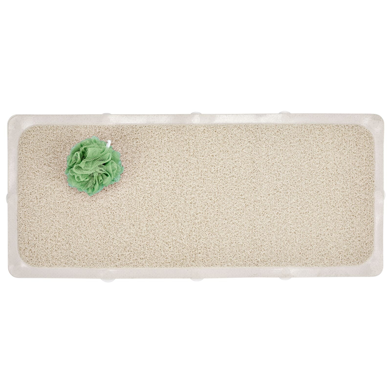mDesign Plastic Loofah Cushioned Suction Bath Mat for Shower or Tub