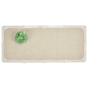 mDesign Plastic Loofah Cushioned Suction Bath Mat for Shower or Tub, Natural/Tan