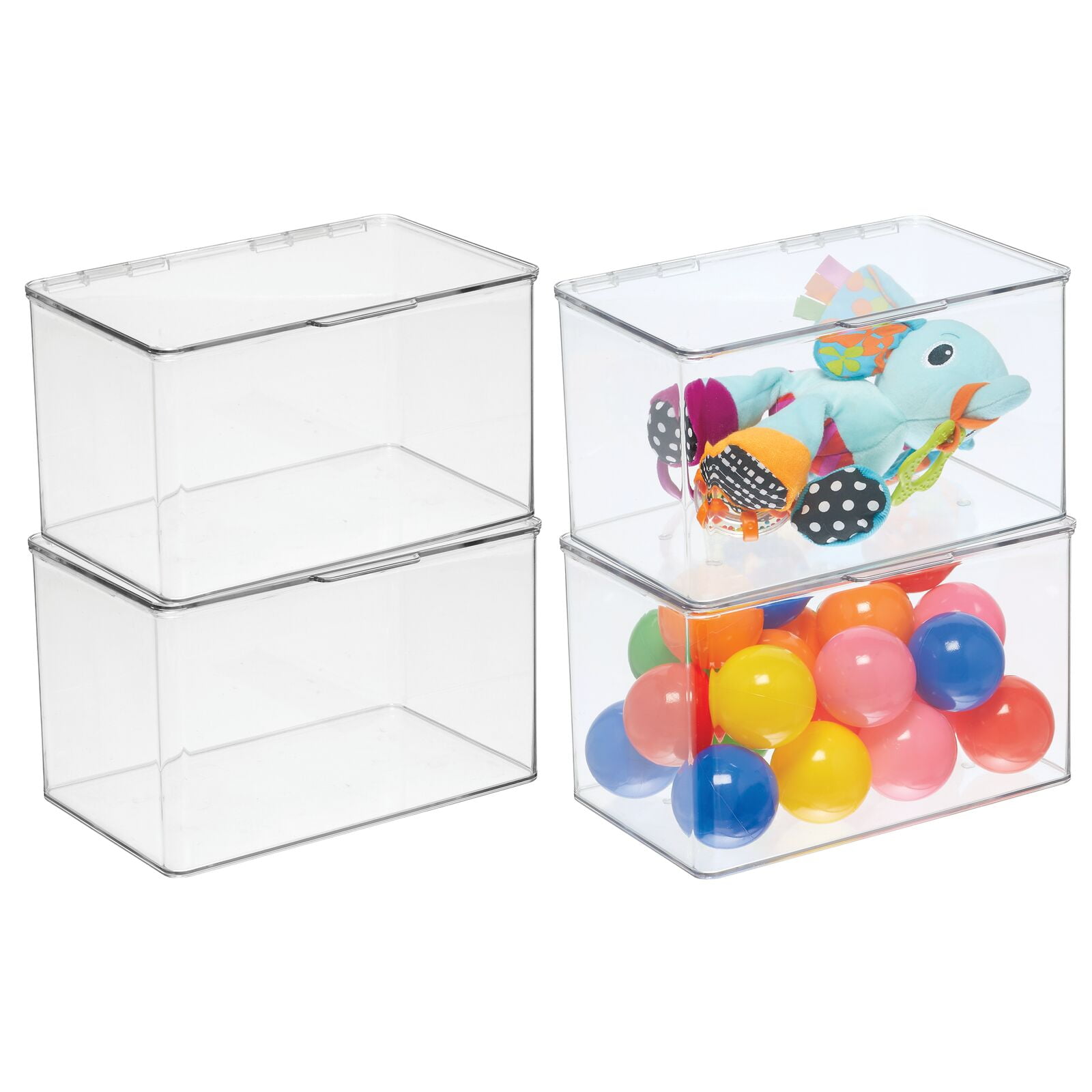 Majestic Ace Brand Clearance! 4 Pack Transparent Acrylic Plastic Square Cube Small Acrylic Box with Lid Storage Box Storage Box for Candy Pills and Small