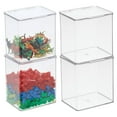 thumbnail image 1 of mDesign Plastic Playroom/Gaming Storage Organizer Box, Hinge Lid, 4 Pack, Clear, 1 of 8