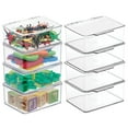 thumbnail image 1 of mDesign Plastic Playroom/Gaming Storage Organizer Box, Hinge Lid, 8 Pack, Clear, 1 of 9