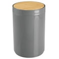 thumbnail image 1 of mDesign Plastic Round Trash Can Small with Swing-Close Lid - Dark Gray/Natural, 1 of 6