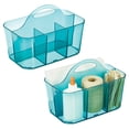 thumbnail image 1 of mDesign Plastic Sewing/Craft Storage Organizer Caddy Tote Bin, 2 Pack, Dark Blue, 1 of 7