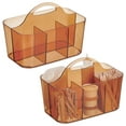 thumbnail image 1 of mDesign Plastic Sewing/Craft Storage Organizer Caddy Tote Bin, 2 Pack, Sand Tint, 1 of 7