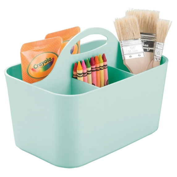 mDesign Plastic Sewing & Craft Storage Organizer Caddy Tote Bin - Mint Green