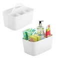 thumbnail image 1 of mDesign Plastic Shower Caddy Storage Organizer Basket, Handle, 2 Pack, White, 1 of 9