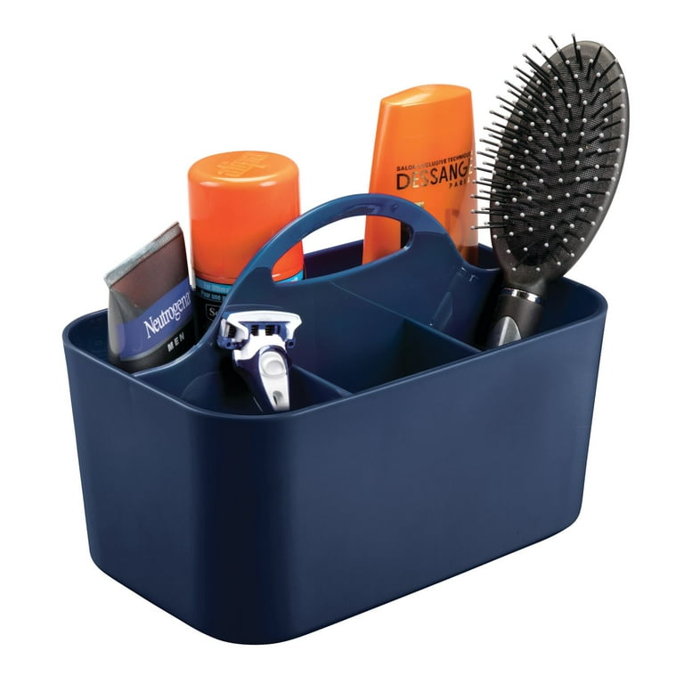MDesign Plastic Shower Caddy Storage Organizer Basket with Handle