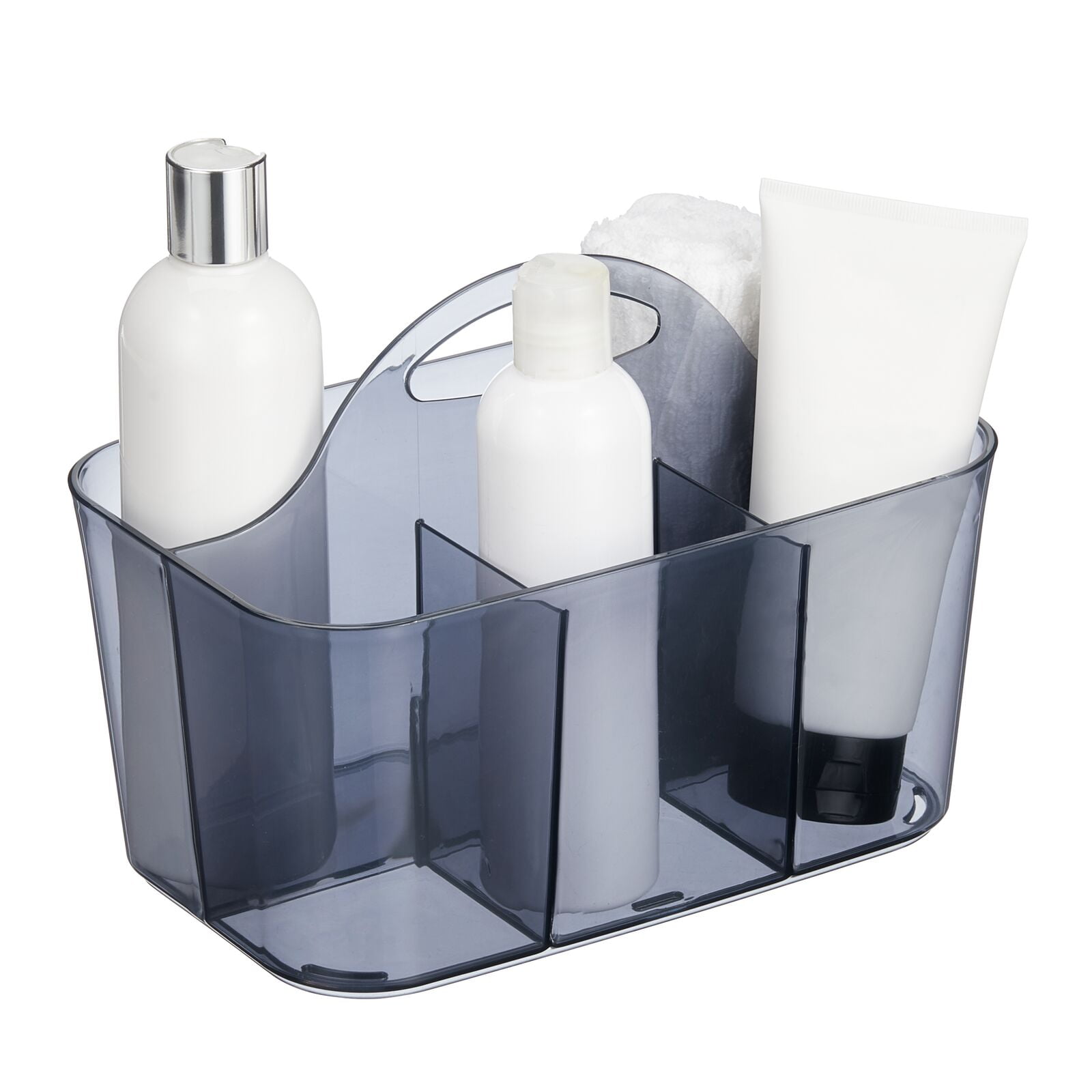 mDesign Plastic Shower Caddy Storage Organizer Basket with Handle - Charcoal