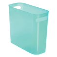thumbnail image 1 of mDesign Plastic Small 1.5 Gal./5.7 Liter Trash Can, Built-In Handles, Dark Aqua, 1 of 5