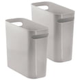 thumbnail image 1 of mDesign Plastic Small 1.5 Gallon/5.7 Liter Trash Can with Handles, 2 Pack, Gray, 1 of 9