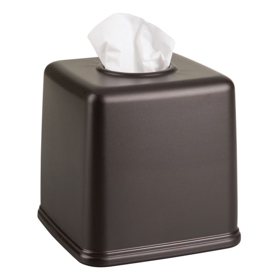 mDesign Plastic Square Facial Tissue Box Cover Holder for Bathroom - Bronze