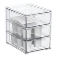 thumbnail image 1 of mDesign Plastic Stackable 3-Drawer Kitchen Storage Organizer - Clear, 1 of 7