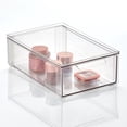 thumbnail image 1 of mDesign Plastic Stackable Bathroom Storage Organizer with Pull Out Drawer, Clear, 1 of 8