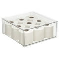 thumbnail image 1 of mDesign Plastic Stackable Bathroom Storage Organizer with Pull Out Drawer, Clear, 1 of 6