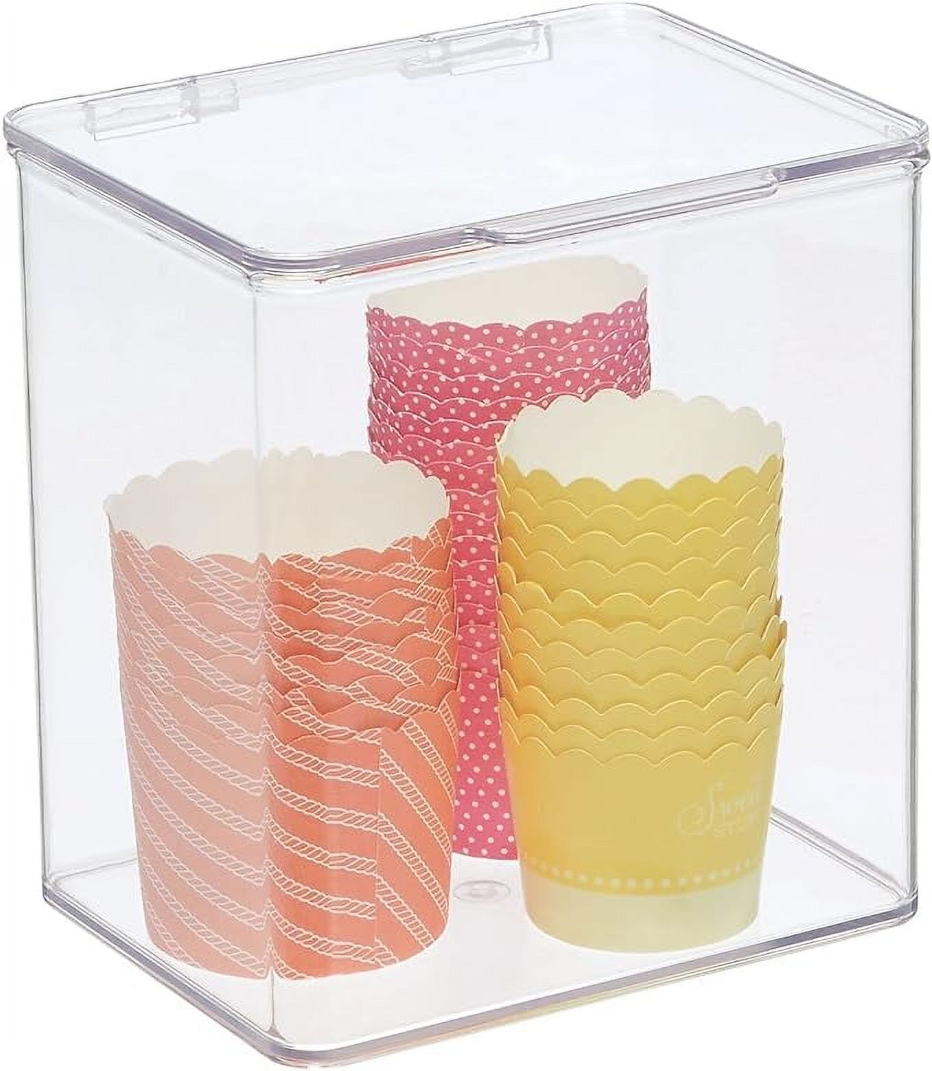 mDesign Plastic Stackable Box Food Storage Container Box with Hinged ...