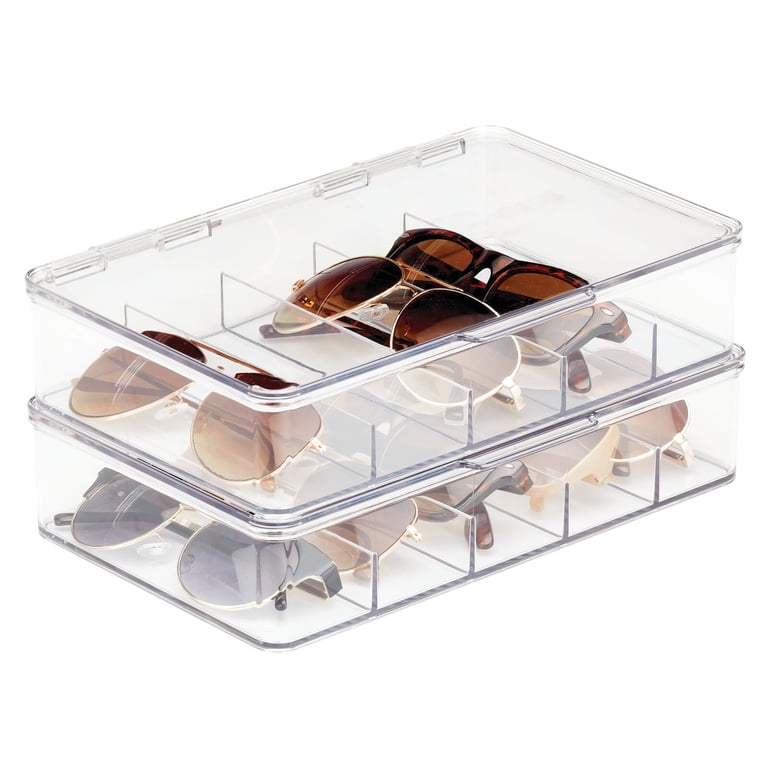 2 Pack Sunglasses Organizer Acrylic Clear Plastic Stackable Case with 5 Slots Amazon.com: BOPai Acrylic Sunglasses Organizer with Lid  main image 3