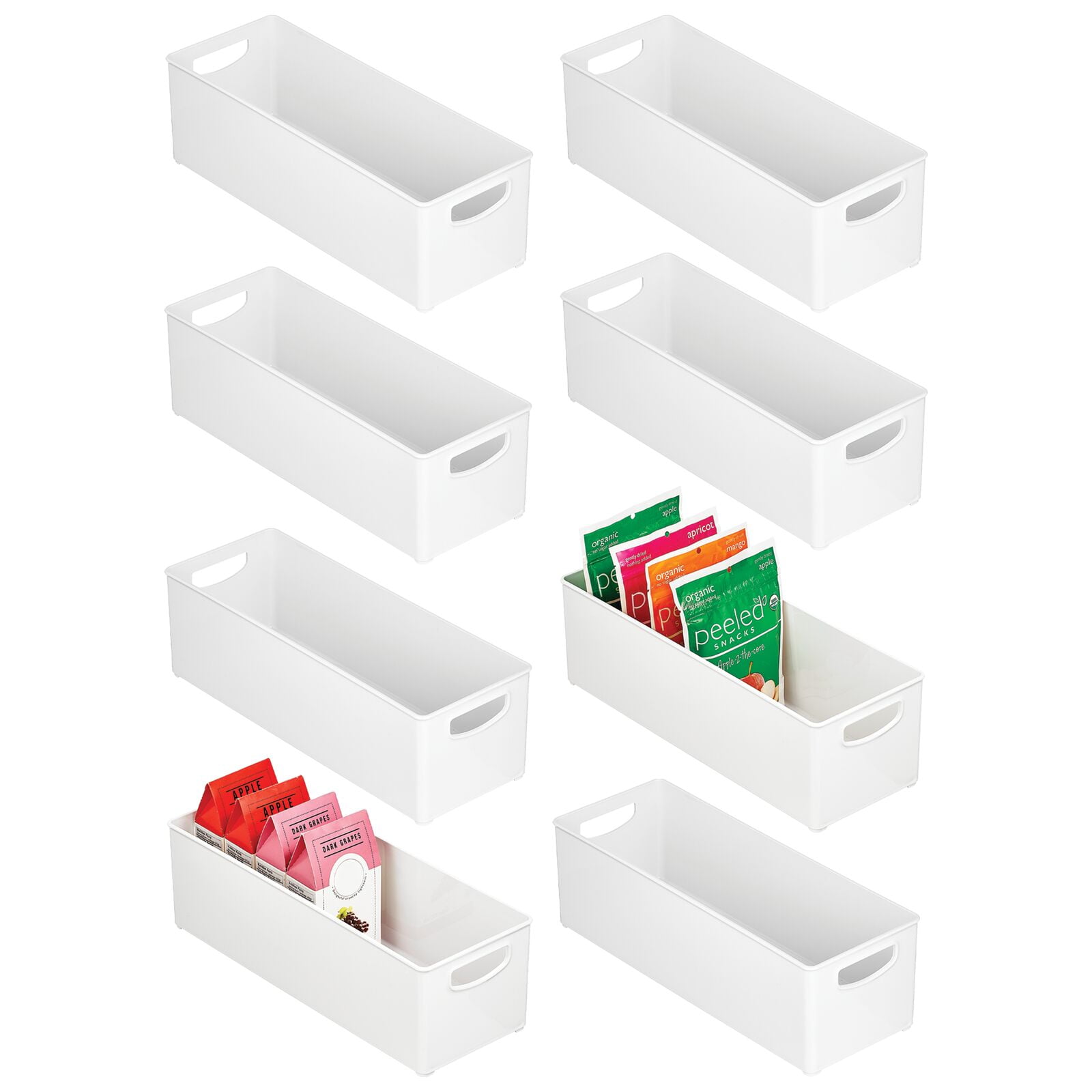 mDesign Plastic Stackable Kitchen Organizer Storage Bin 8 Pack