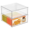 thumbnail image 1 of mDesign Plastic Stackable Kitchen Storage Organizer with Drawer - 2 Pack - Clear, 1 of 9