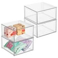 thumbnail image 1 of mDesign Plastic Stackable Kitchen Storage Organizer with Drawer - 4 Pack, Clear, 1 of 9