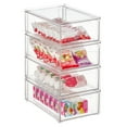 thumbnail image 1 of mDesign Plastic Stackable Kitchen Storage Organizer with Drawer - 4 Pack, Clear, 1 of 9