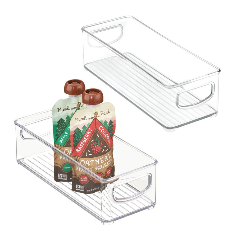 2 Pack Food Storage Organizer Bins Clear Plastic Storage Bins for