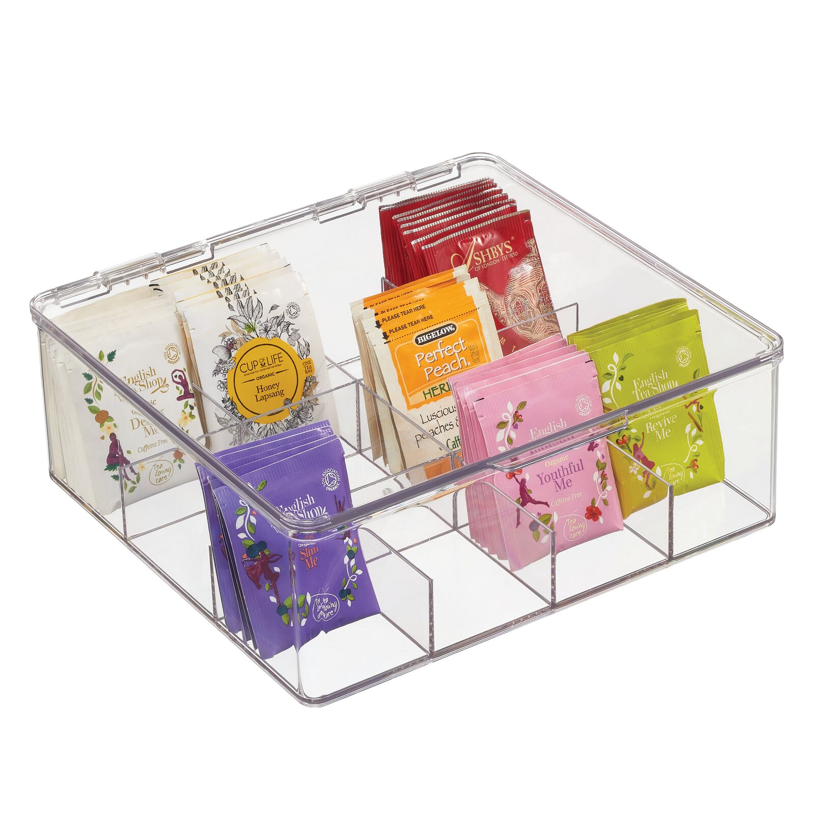 iDesign Crisp Tea Storage Organizer, Clear