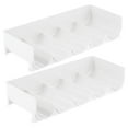 thumbnail image 1 of mDesign Plastic Stackable Tiered Bottle Storage Organizer Rack, 2 Pack, White, 1 of 8