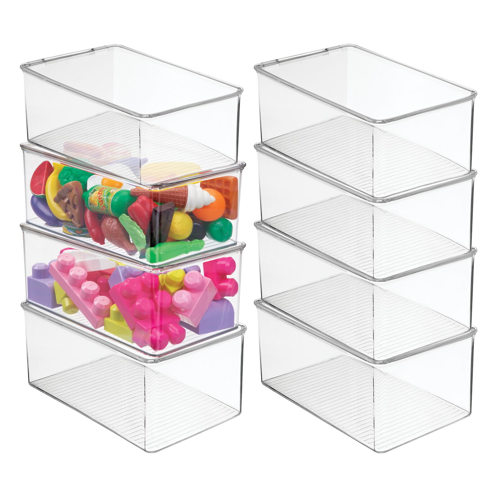 Luxor Small Stackable Plastic Storage Bins, 8-Pack
