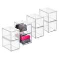 thumbnail image 1 of mDesign Plastic Stacking Closet Storage Organizer Bin with Drawer, 8 Pack, Clear, 1 of 9