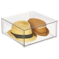thumbnail image 1 of mDesign Plastic Stacking Closet Storage Organizer Bin with Pull Drawer, Clear, 1 of 7
