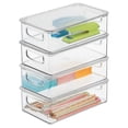 thumbnail image 1 of mDesign Plastic Storage Bin Box Container, Lid, Handles, 4 Pack, Clear, 1 of 8