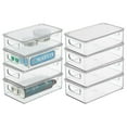 thumbnail image 1 of mDesign Plastic Storage Bin Box Container, Lid and Handles, 8 Pack, Clear/Clear, 1 of 8