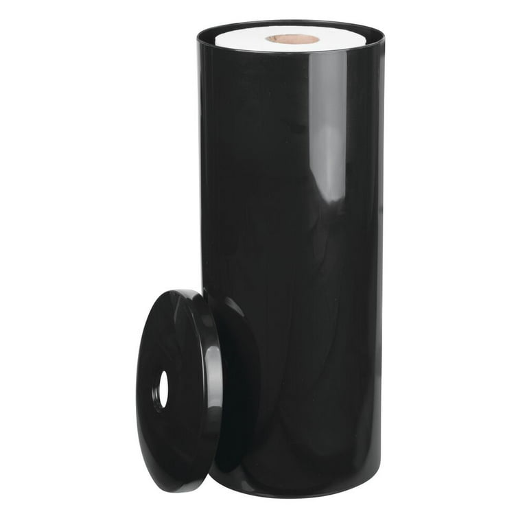 mDesign Tall Steel Floor Stand Toilet Paper Organizer, 4-Roll Tissue  Storage Holder Container Bin for Bathroom, Fits Under Sink, Vanity, Shelf,  in Cabinet, or Corner, Metro Collection - Matte Black Matte Black