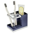 thumbnail image 1 of mDesign Plastic Toothbrush/Toothpaste Storage Organizer Holder, Navy Blue/Chrome, 1 of 5
