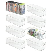 mDesign Plastic Video Game and DVD Storage Home Organizer - 8 Pack - Clear