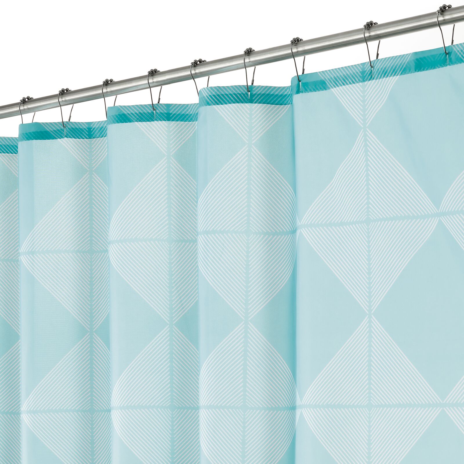 mDesign Polyester Fabric Modern Diamond Print Shower Curtain, 72"x72