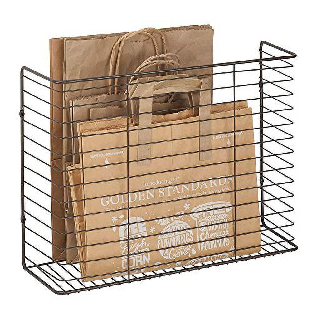 mDesign Plastic Adhesive Wall Mount Home Storage Organizer Basket - Hanging  Bin for Walls/Doors in Entryway, Mudroom, Bedroom, Bathroom, Office