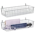 thumbnail image 1 of mDesign Portable Metal Wire Wall Mount Hanging Storage Basket, 2 Pack, Chrome, 1 of 8