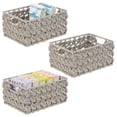 thumbnail image 1 of mDesign Seagrass Rose Weave Household Basket with Handles, 3 Pack, Gray Wash, 1 of 8