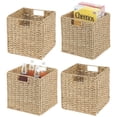 thumbnail image 1 of mDesign Seagrass Woven Kitchen Basket Organizer, Handles, 4 Pack, Natural/Tan, 1 of 7