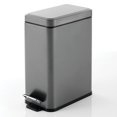 thumbnail image 1 of mDesign Slim Metal 2.6 Gallon Step Trash Can, Lid/Liner Bucket, Graphite Gray, 1 of 7