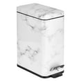 mDesign Slim Metal 2.6 Gallon Step Trash Can with Lid/Liner Bucket ...