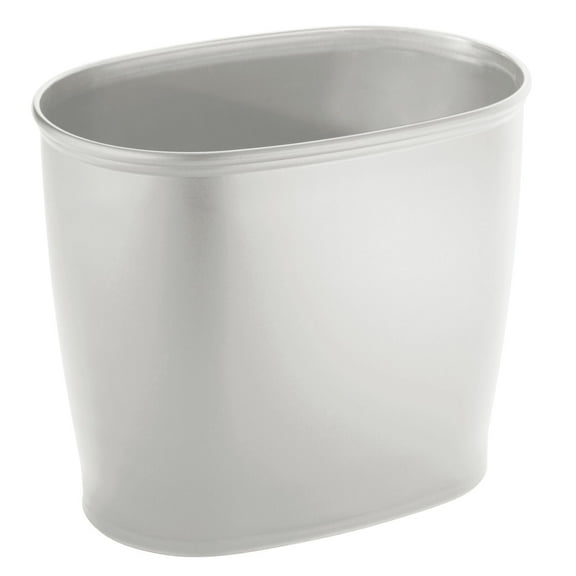 mDesign Slim Plastic 2.25 Gallon Trash Can Garbage Wastebasket Bin, Light Gray