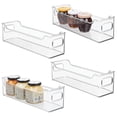 thumbnail image 1 of mDesign Slim Plastic Storage Organizer Bin for Home and Kitchen, 4 Pack - Clear, 1 of 9