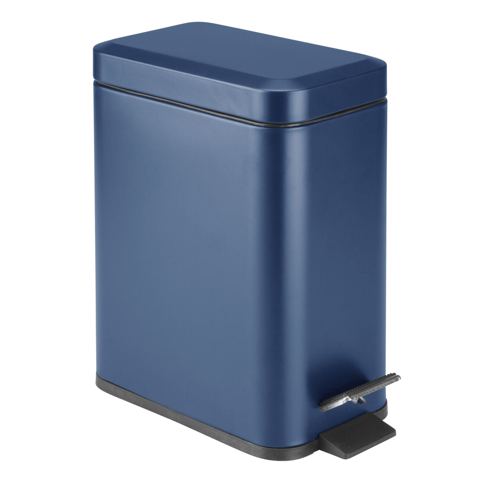 mDesign Small Kitchen Trash Can, 1.3 Gal Metal Step Can with Liner ...