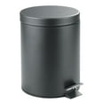 thumbnail image 1 of mDesign Small 1.3 Gallon Round Metal Step Trash Can, Liner/Handle - Dark Gray, 1 of 8