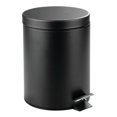thumbnail image 1 of mDesign Small 1.3 Gallon Round Metal Step Trash Can with Liner/Handle - Black, 1 of 8