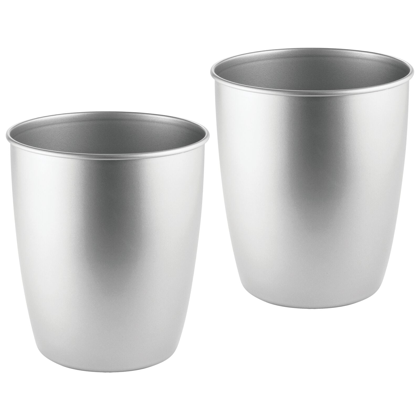 mDesign Small 1.5 Gallon Round Bathroom Wastebasket Garbage Bin, 2 Pack